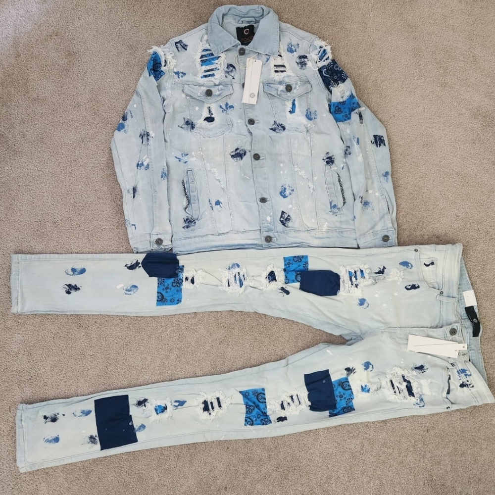 New Men's Focus Denim Jacket Set